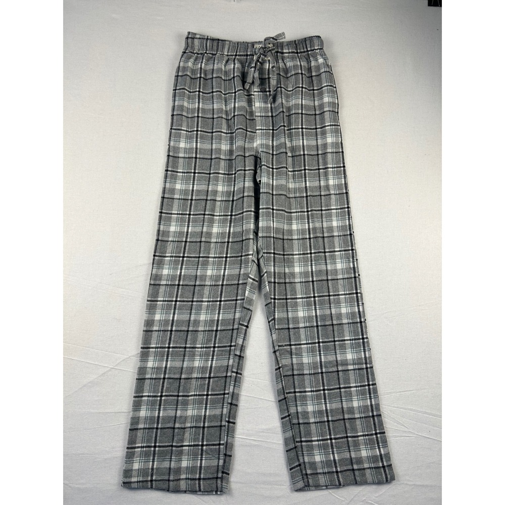 Lucky Brand Mens Grey Black Plaid Pajama Pants Sleepwear Size S Drawstring